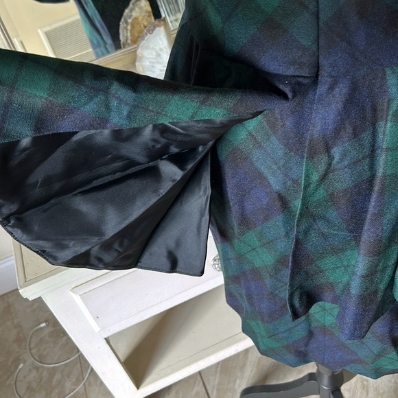 NWT VTG deadstock Rugby RL Tartan plaid peplum wool mini strapless Dress 10 - Picture 6 of 16